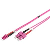 Digitus LWL Patchkabel, Duplex, LC > SC Stecker, Multimode OM4 hellviolett, 10 Meter