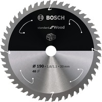 Bosch Kreissägeblatt Standard for Wood, Ø 190mm, 48Z Bohrung 20mm, für Akku-Kappsägen