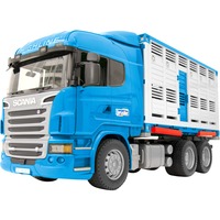 bruder Scania R-Serie Tiertransport-LKW , Modellfahrzeug mit einem Rind