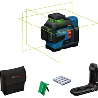 Bosch Akku-Linienlaser GLL 12V-100-33 CG Professional blau/schwarz, grüne Laserlinien, inkl. Universalhalter LB 10