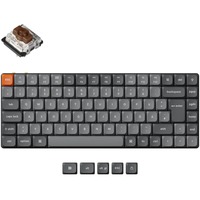 Keychron K3 Max, Gaming-Tastatur grau/orange, DE-Layout, Gateron Low Profile 2.0 Mechanical Brown, Hot-Swap, Aluminiumrahmen, RGB