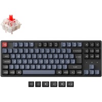 Keychron K8 Pro, Gaming-Tastatur schwarz/blau, DE-Layout, Gateron G Pro Red, Hot-Swap, Aluminiumrahmen, RGB, PBT