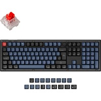 Keychron V6, Gaming-Tastatur schwarz/blaugrau, DE-Layout, Keychron K Pro Red, Hot-Swap, RGB