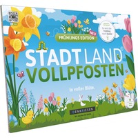 Denkriesen Stadt Land Vollpfosten - Frühlings Edition, Partyspiel A4-Spielblock