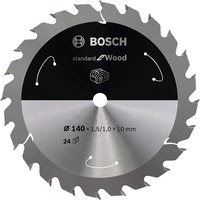 Bosch Kreissägeblatt Standard for Wood, Ø 140mm, 24Z Bohrung 10mm, für Akku-Handkreissägen