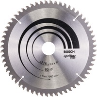 Bosch Kreissägeblatt Optiline Wood, Ø 216mm, 60Z Bohrung 30mm, für Kapp- & Gehrungssägen