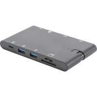 Digitus Universal Travel Docking Station, Dockingstation schwarz, HDMI, USB, USB-C, VGA, RJ-45, Kartenleser