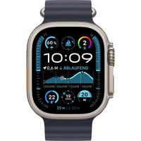 Apple Watch Ultra 2, Smartwatch grau, 49 mm, Ocean Armband schwarz, Titangehäuse, Cellular