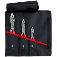 KNIPEX Rolltasche TwinGrip, Frontgreifzangen-Set 3-teilig rot, Länge 150 / 200 / 250mm