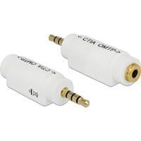 DeLOCK Adapter 3,5mm Klinkenstecker > 3,5mm Buchse weiß