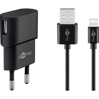 goobay Apple Lightning Ladeset 1A, Ladegerät schwarz