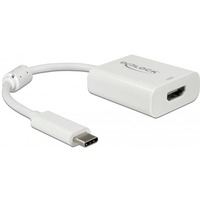 DeLOCK USB Adapter, USB-C Stecker > HDMI Buchse weiß, 10cm, 4K 60Hz, mit HDR Funktion