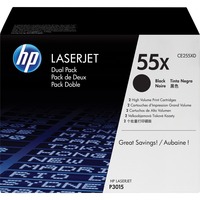 HP Toner schwarz 55X (CE255XD) Doppelpack