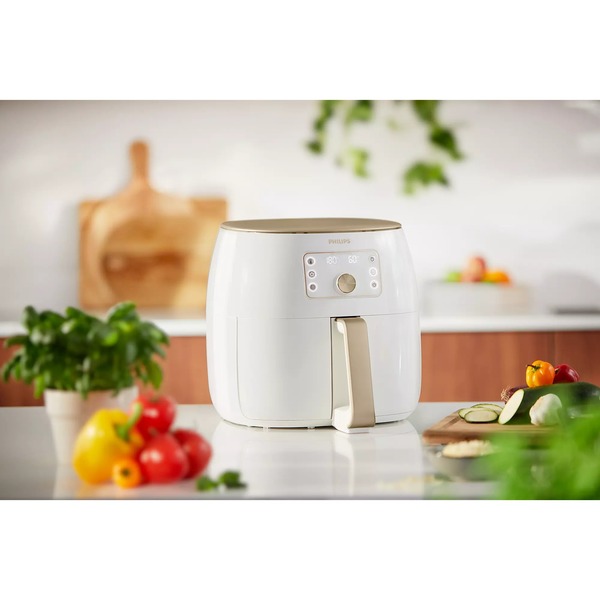 Philips Premium Airfryer XXL HD9870/20, Heißluftfritteuse Weiß/champagner